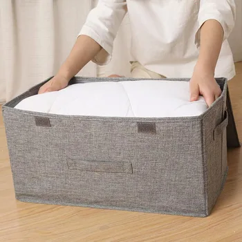 

Foldable Storage Box Cotton And Linen Cloth Double Cover Clothes Storage Box Toy Storage Box Underwear Storage Box