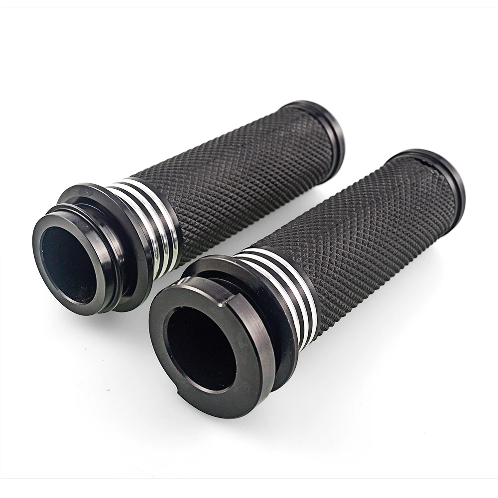 Motorcycle Black Electric 1&quot Burst Handle Grips For Harley Softail Slim Touring FLHX Sportster Dyna throttle | Автомобили и