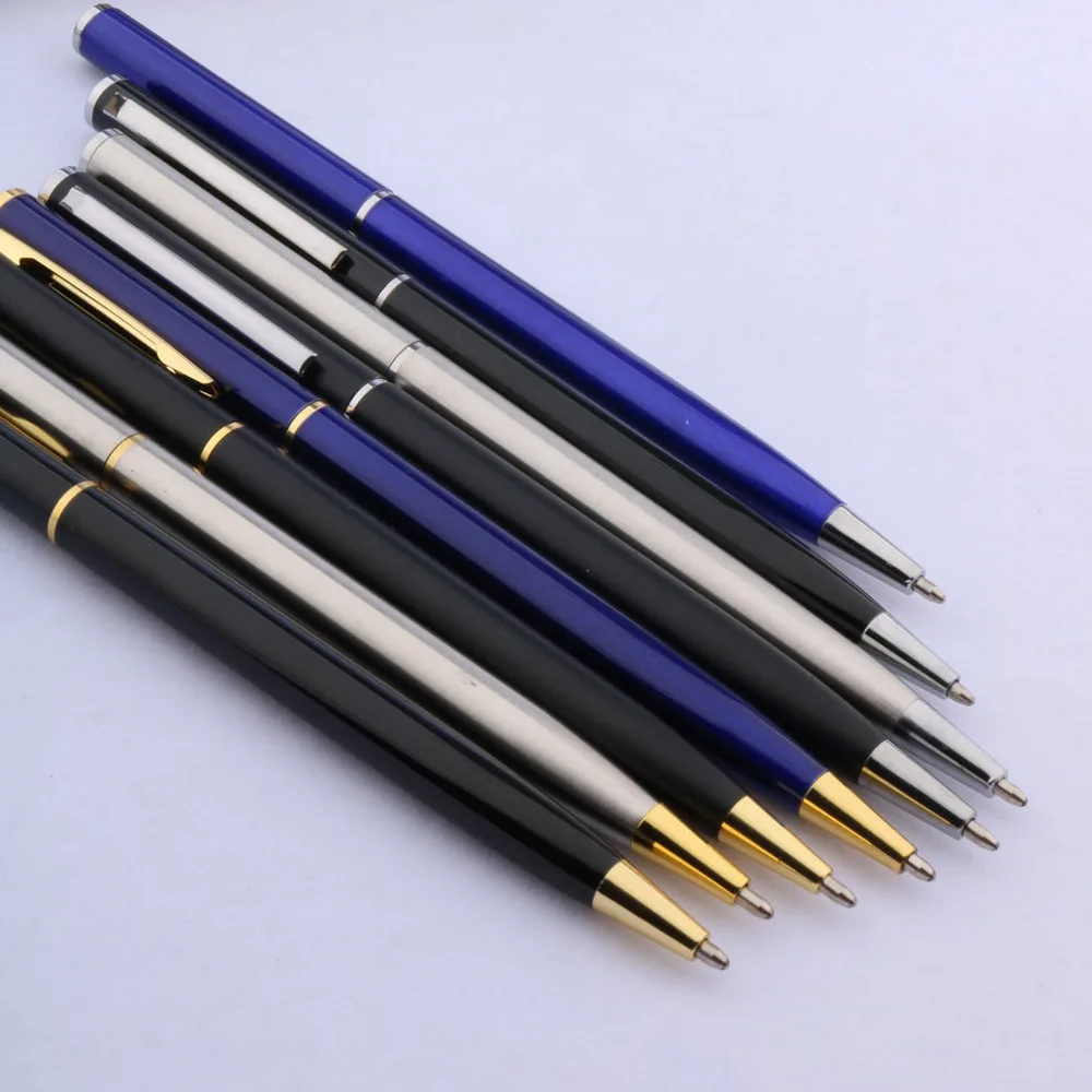 1 шт нержавеющая сталь Студенческая ручка офис кусок Классическая шариковая ручка