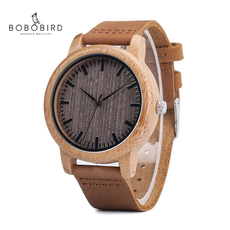 Offerte BOBO UCCELLO V A18 Top di Marca di Legno Orologi Da Uomo Casual di Bambù Orologio Da Polso Al Quarzo Cinturino In Pelle Relogio Masculino Hombre
