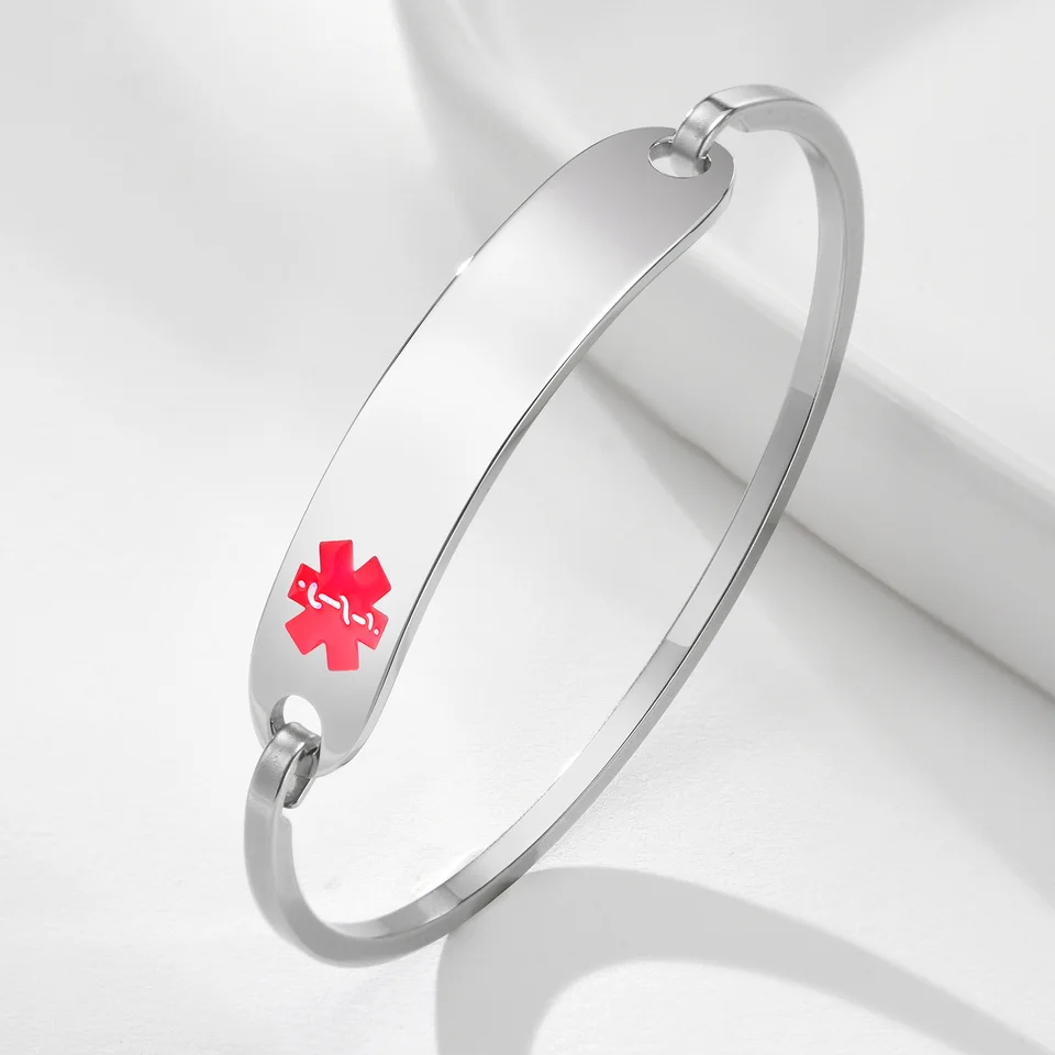 Uloveido Medische Alert ID Armband Laser Gegraveerde Epilepsie Verstelbare Polsband voor Vrouwen Emergency Eerste Hulp, 4mm Roestvrij Stalen Kralen Gegraveerde Gezondheidswaarschuwing Armband voor