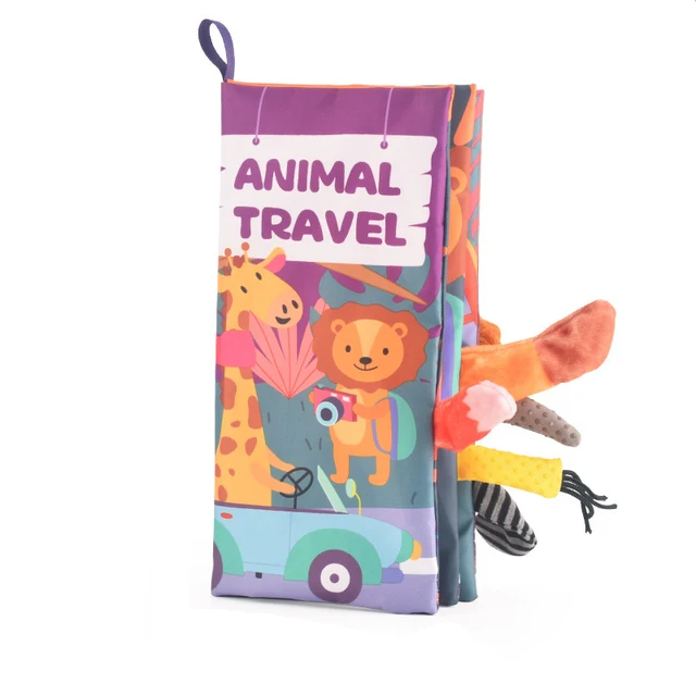Baby Early Stimulation Tail Cloth Book Soft Sensory Interactive Toys Sound Paper Puzzle Health Cloth Book Rattle Tear Resistant 1
