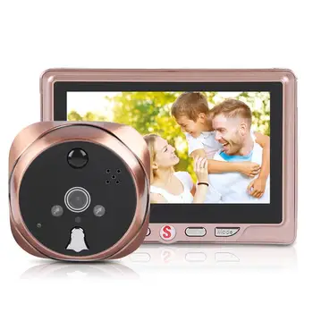 

LCD Colorful Screen Digital Doorbell Viewer Camera Door Bell 120 Degree Angle Message-function Camera Doorbell Electronic Motion
