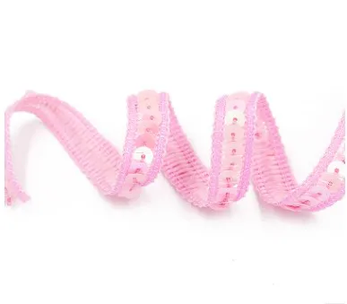 color8 pink SASKIA 25 метров блесток блестка Африканский кружевной Материал лента отделка пришить платье одежда шторы аксессуары Diy Золото Серебро 1,2 см - Цвет: color8 pink