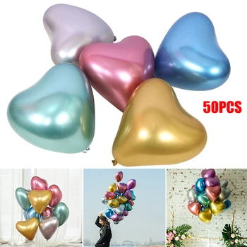 

Ne Heart Balloons Latex Foil Metal Love Balloons Decorative Multi-Color Balloons for Wedding Bride Shower Birthday Party XSD88