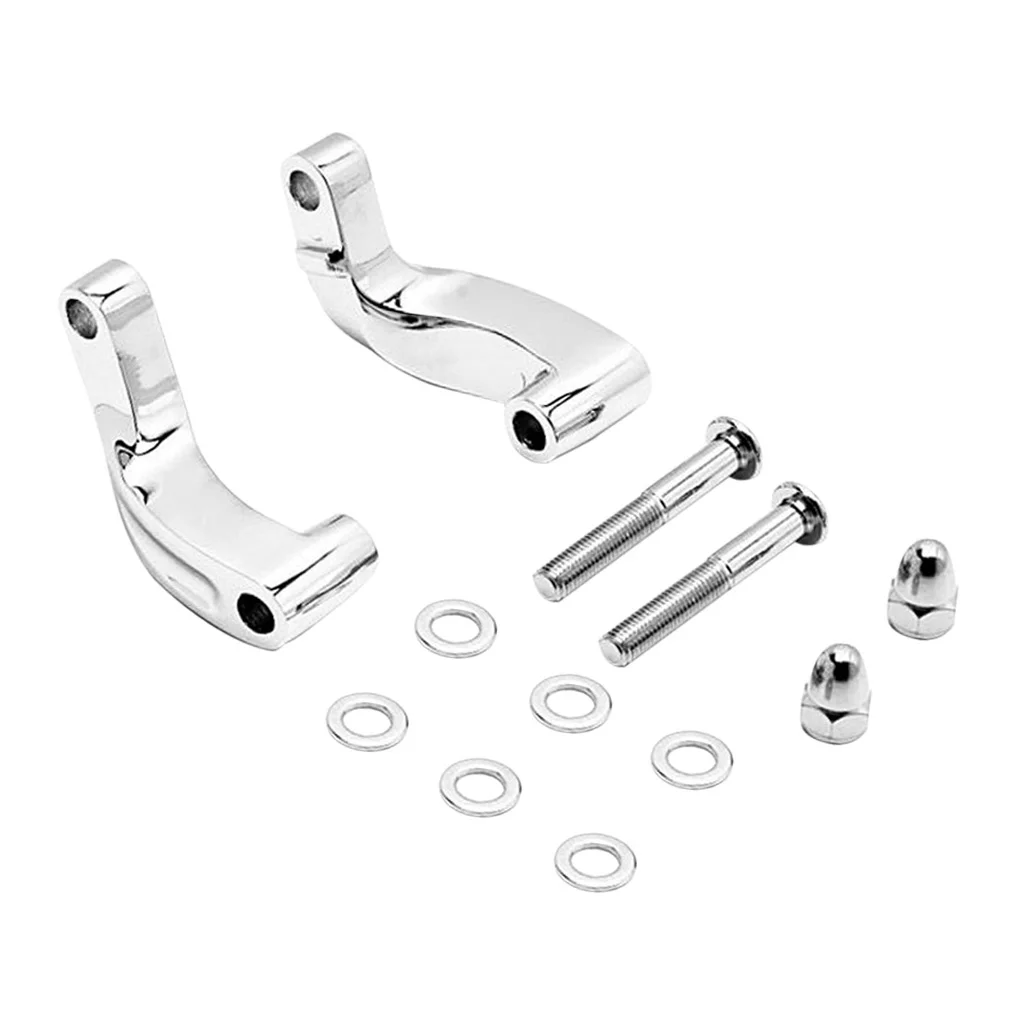 Mirrors Relocation Extension Adapter Kit For Harley 06-17 Silver