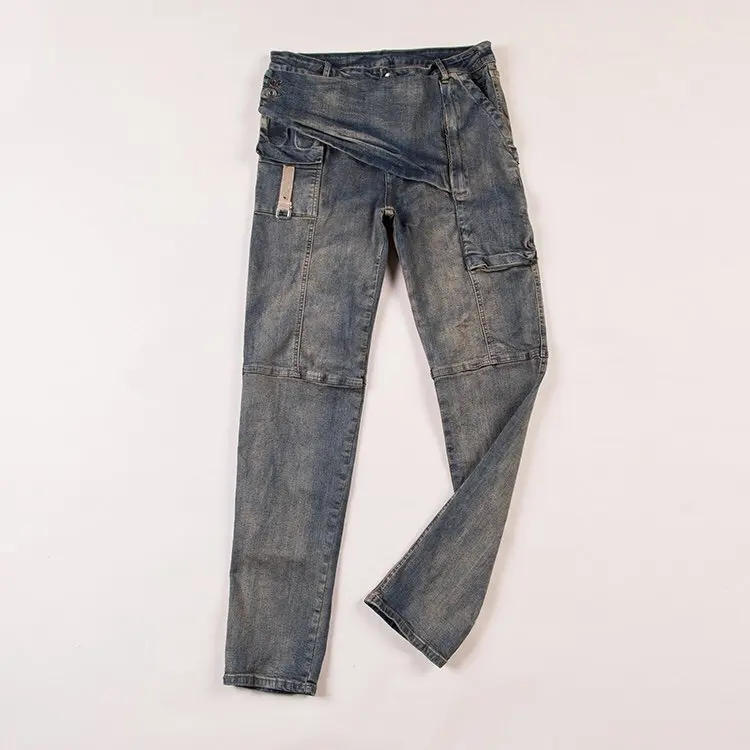 Owen Seak Men Denim Jeans 100% Cotton Classic Gothic Men's Clothing Coated Spring Straight Women Solid Jeans Pant s Size XL Owen Seak Men Denim Jeans 100% Cotton Classic Gothic Men's Clothing Coated Spring Straight Women Solid Jeans Pant s Size XL