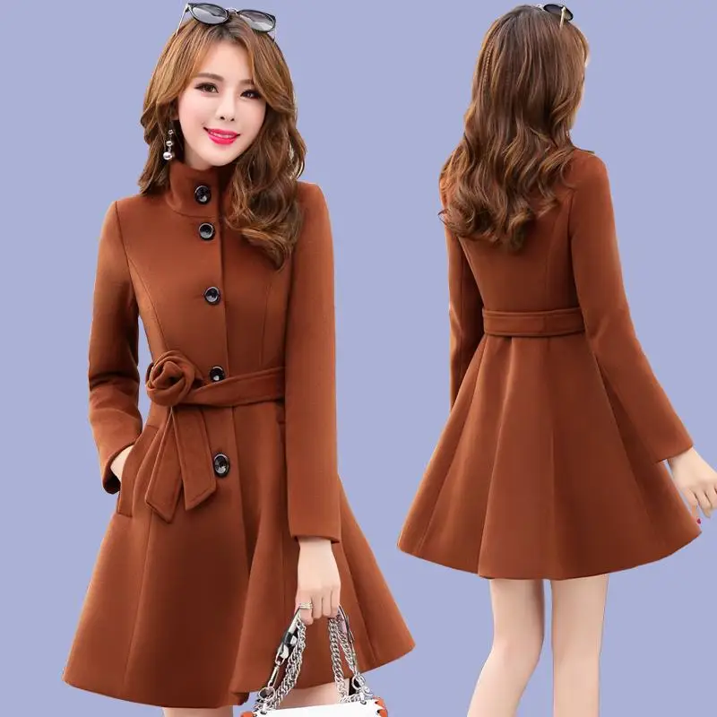 Новинка 2020 женская верхняя одежда осенне-зимняя корейская мода с поясом теплое