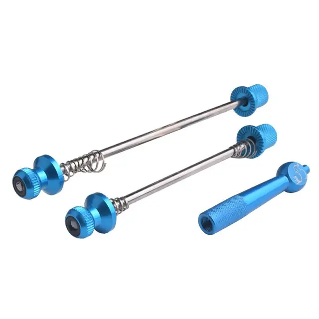 Ultralight Anti Theft Skewers Road MTB Bike Wheels Locking Security Bicycle Post Quick Release Aluminum Alloy Blue