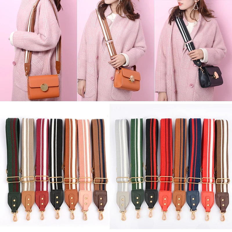 Fashion Widened Bag Shoulder Straps Diagonal Shoulder Shoulder Bag Straps  Accessories Backpack Strap Color Striped Bag Obag