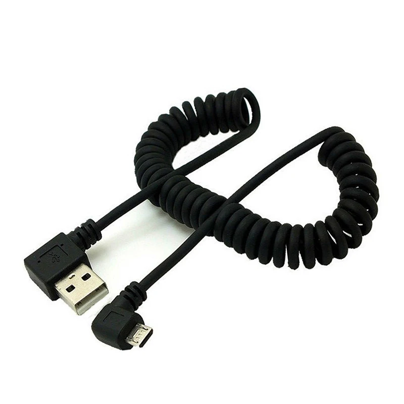 USB кабель для зарядки весна выдвижной для samsung htc LG Синхронизация данных 90 градусов левый угол мужской
