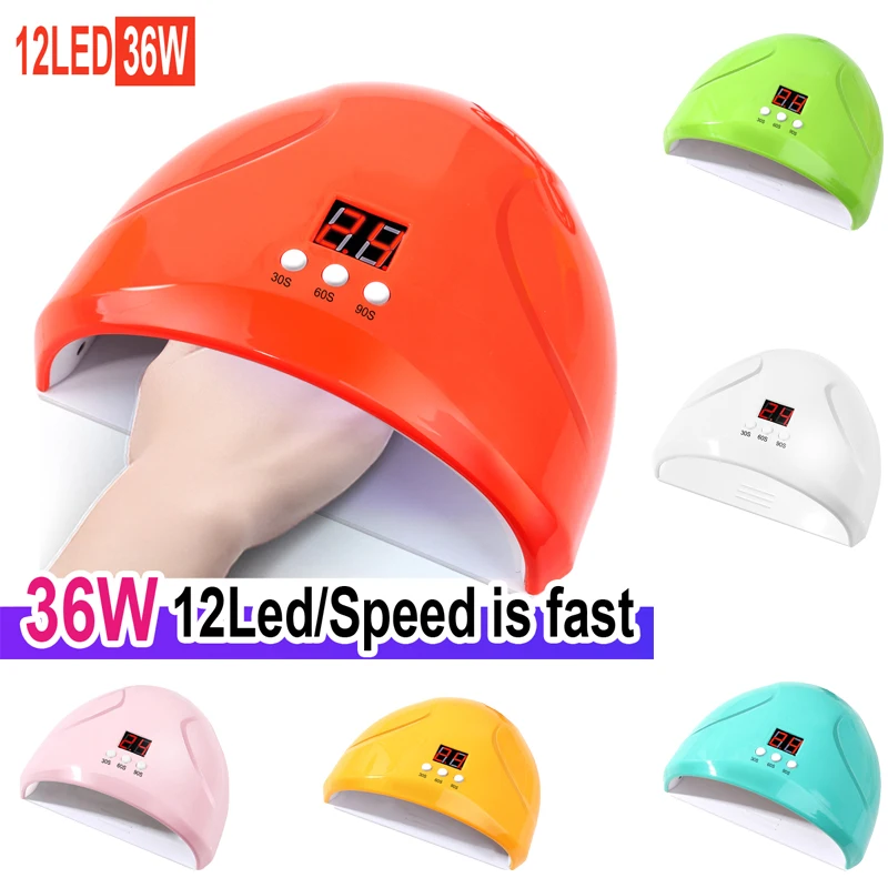 

36W LED Nail Lamp with 12 Pcs Leds UV Lamp For Manicure Gel Nail Dryer Drying Nail Polish Lamp Auto Sensor Manicure Tools