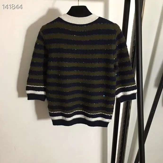 Sweaters Women Runway 2020 Sequins Christmas Pullovers Luxury Stripes Color Patchwork Sweaters Knitting Female Fashion Tops Sweaters Women Runway 2020 Sequins Christmas Pullovers Luxury Stripes Color Patchwork Sweaters Knitting Female Fashion Tops