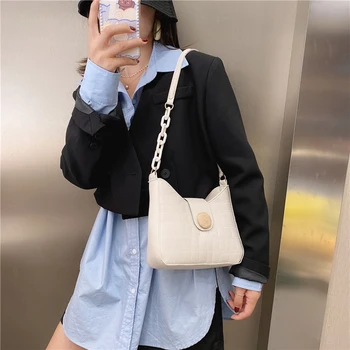 

Fashion Solid Color Stone Pattern Crossbody Handbag Women PU Leather Top-handle Shoulder Purse Female Messenger Totes Bag