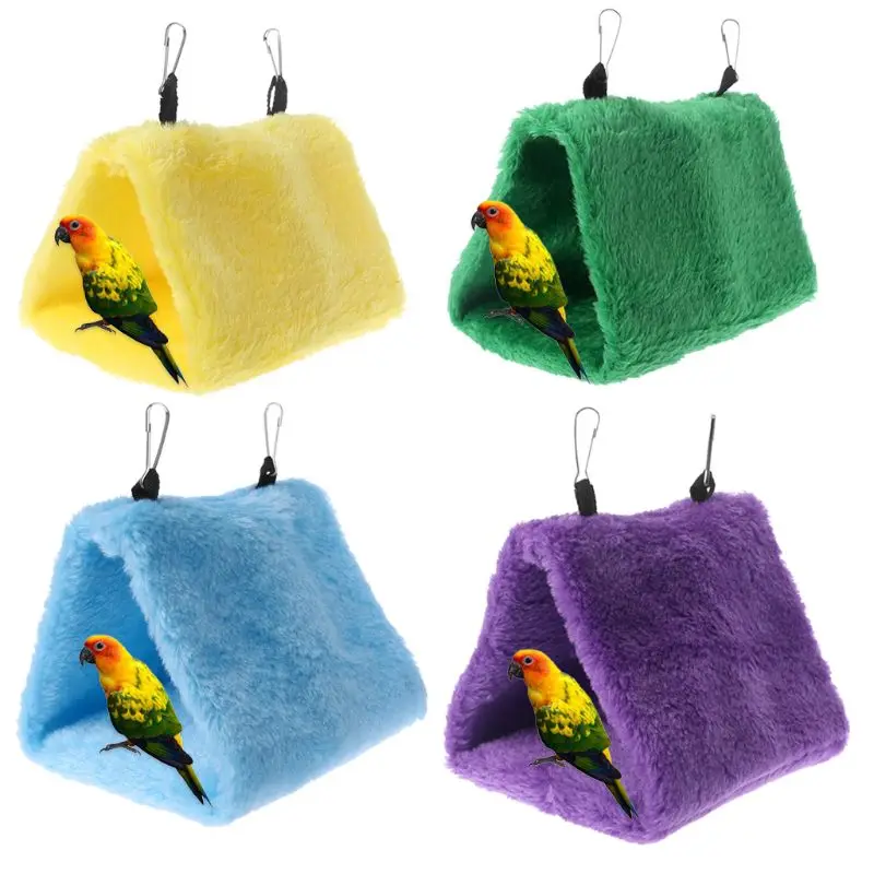 Pet Parrot Hammock Bird Hanging Bed House Plush Winter Warm Cage Nest Tent