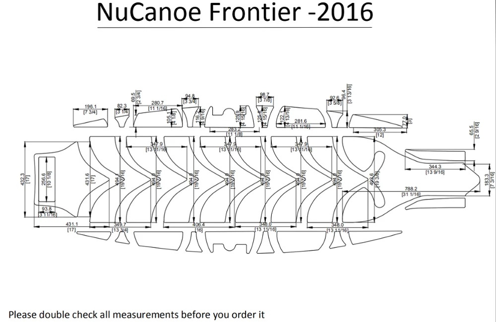 NuCanoe Frontier Каяк Лодка EVA настил КОВРИКИ НАБОР 1/4"