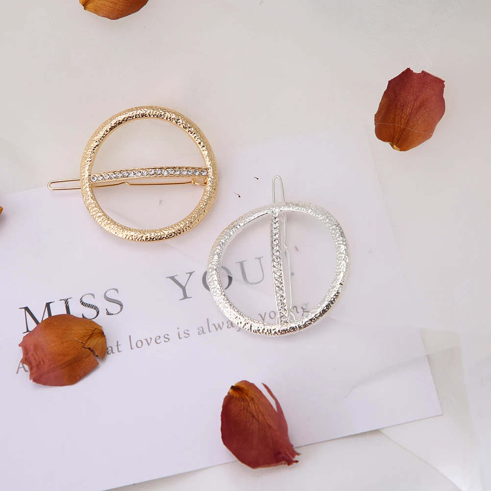 Crystal Set Модные женские аксессуары для волос, треугольная заколка для волос, металлический геометрический сплав, ободок для волос с Луной и кругами, заколка для волос, держатель для девочек - Цвет: Crystal Set