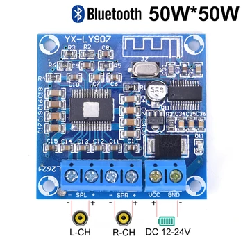

Bluetooth 4.2 Power Amplifier Board TPA3116D2 Digital Audio Amplifier Module AMP 2.0 Channel Stereo 50W*50W DC12-24V