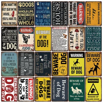 

[ Kelly66 ] Pets Warning Beware Of Dogs Keep Gate Closed Out Metal Sign Home Decor Bar Wall Art Painting 20*30 CM Size DG-2