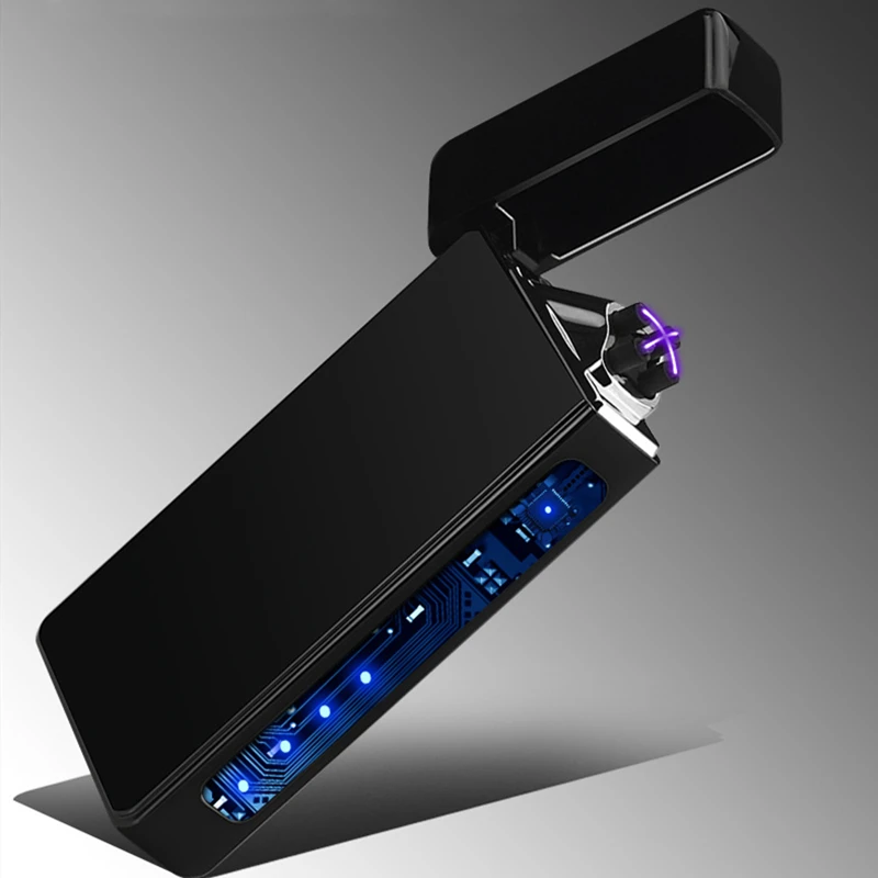 Мощность Дисплей электрическая зажигалка с подключением к USB ветрозащитный отпечаток пальца дуговая сигаретная Зажигалка электронная плазменная импульсного легче гаджеты для Для мужчин