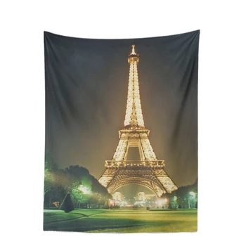 

Interesting Romantic Scenery Tapestry Color Paris Bridge Bridge Lighting Padding Dormitory Decoration Large Polyester Picnic Mat