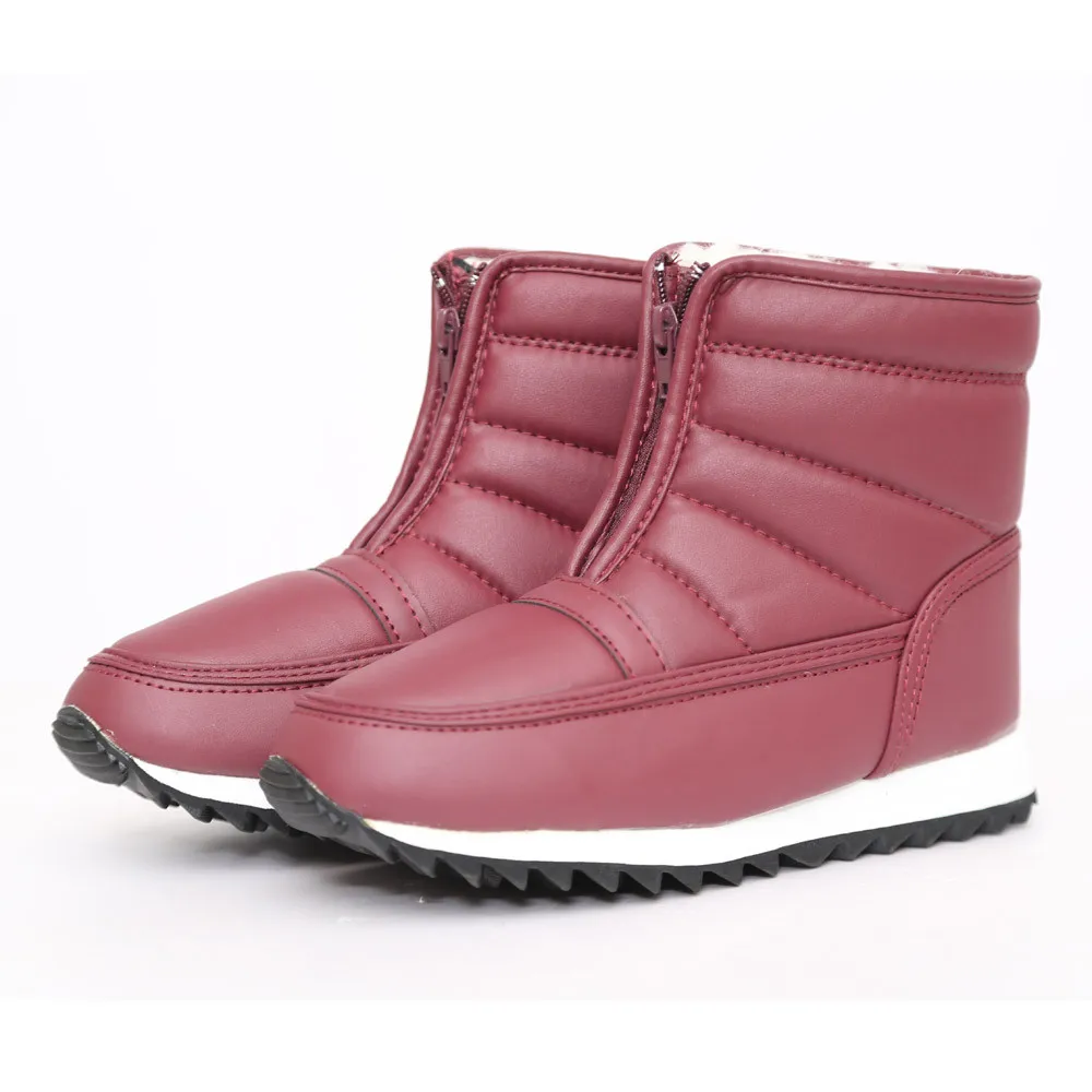 

KANCOOLD Zipper Boots Winter Shoes Women Snow Boots Warm Fur Wedge Women Ankle Boots Female Winter Boots Women Shoes Bota
