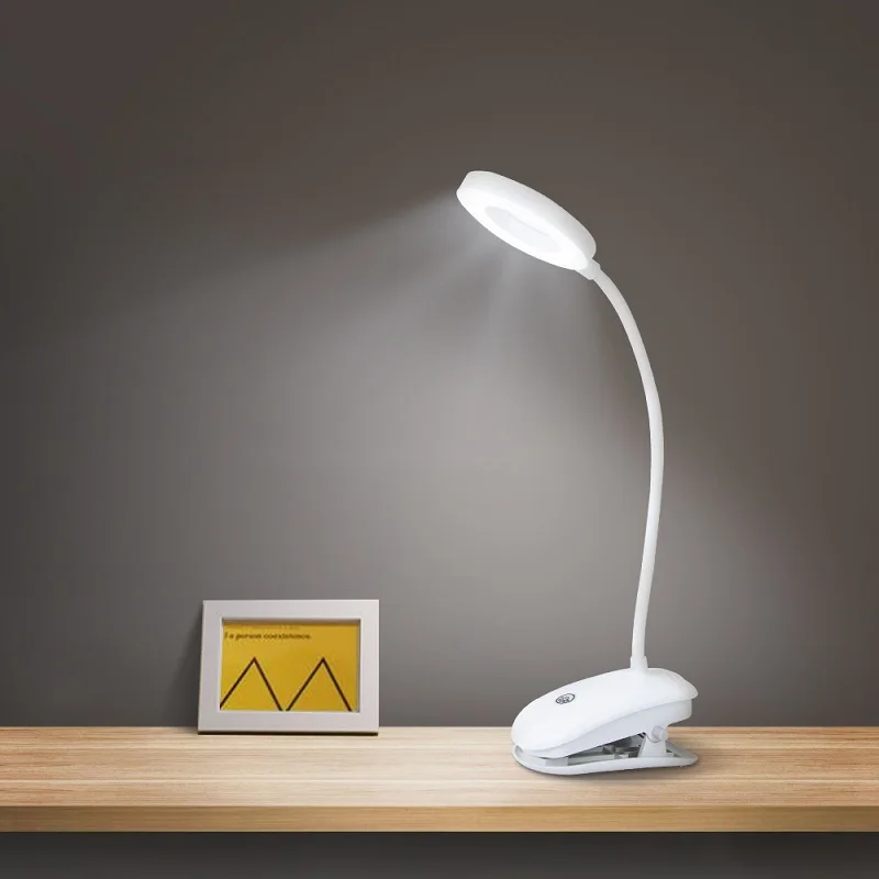 

LED Clip Desk Lamp Touch On/Off 3Modes Rotatable Dual Head 7000K Eye Protection LED Table Reading Light for Readers Students