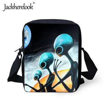 

Jackherelook 2019 New Aliens Printing Small Messenger Bags Travel Crossbody Bags Men Women Handbags Children Adults Outdoor
