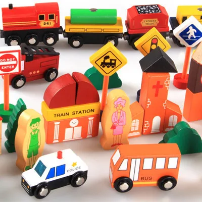 

32 PCs City Traffic Building Blocks Yx17 Children 3-6-Year-Old Educational Scene Toy Car Lamp Traffic Police 0.9
