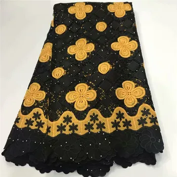 

African cord lace fabric with stone latest african laces 2020 high quality guipure lace nigerian lace fabrics for dress df16-6