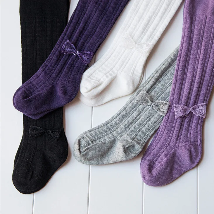 

Girls Winter Autumn Tights Toddler Kids Baby Girls Cotton Tights Solid Bow 5 Colors Stockings Thermal Hosiery Pantyhose