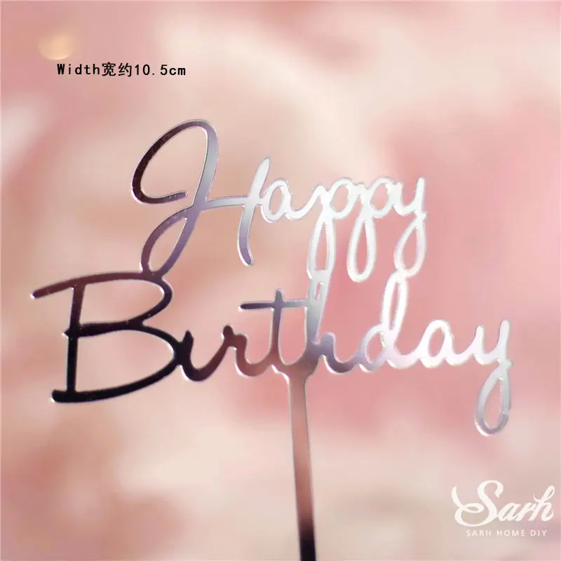 2 шт., золотой, черный, с надписью «Happy Birthday», «Oh Baby», крючок, топпер для торта, для выпечки, вечерние украшения, подарки на день Святого Валентина, юбилей, любовь - Цвет: 2pc birthday Q
