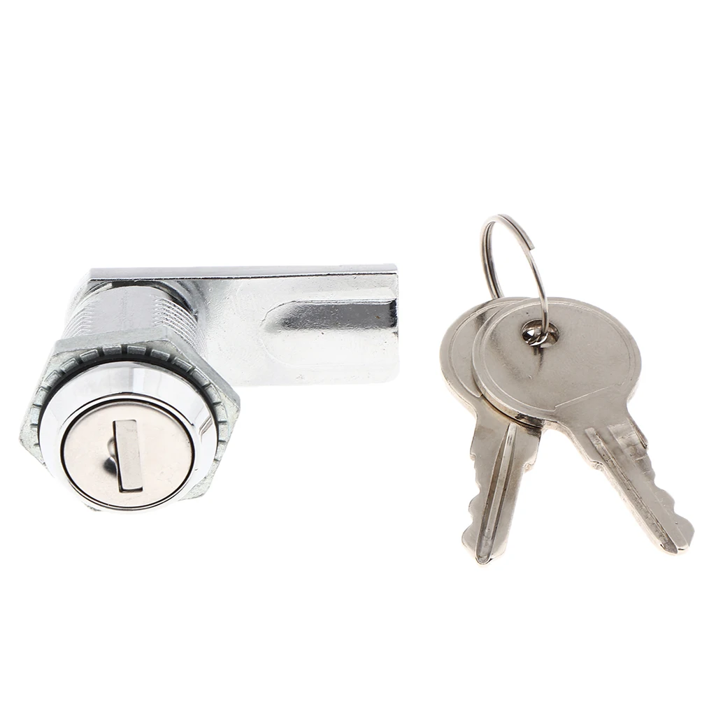 Chrome Disc Tumbler Cam Lock, 17mm Cylinder, Keyed Alike - For Toolbox Boat