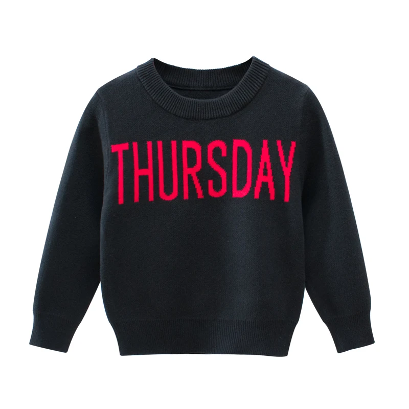Детский свитер, Мягкая Детская осенняя одежда, вязаные топы с длинными рукавами и буквенным принтом для мальчиков и девочек 2, 3, 4, 5, 6, 7, 8 лет