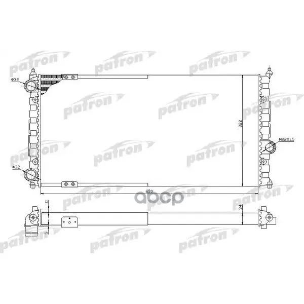 Радиатор Системы Охлаждения Seat: Cordoba, Ibiza, Vw: Polo 1.6-1.9d 93- PATRON арт. PRS3521