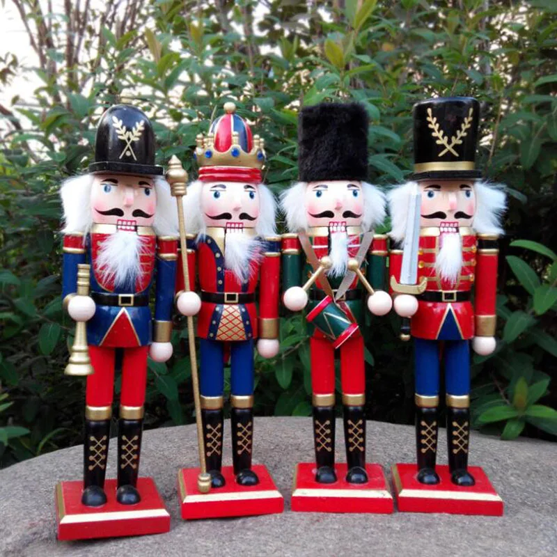 1pcs/lot Christmas Decorations 30cm The Nutcracker Puppet Home Garden Ornament Wood Etiquette Soldiers For Party Supplies | Дом и сад