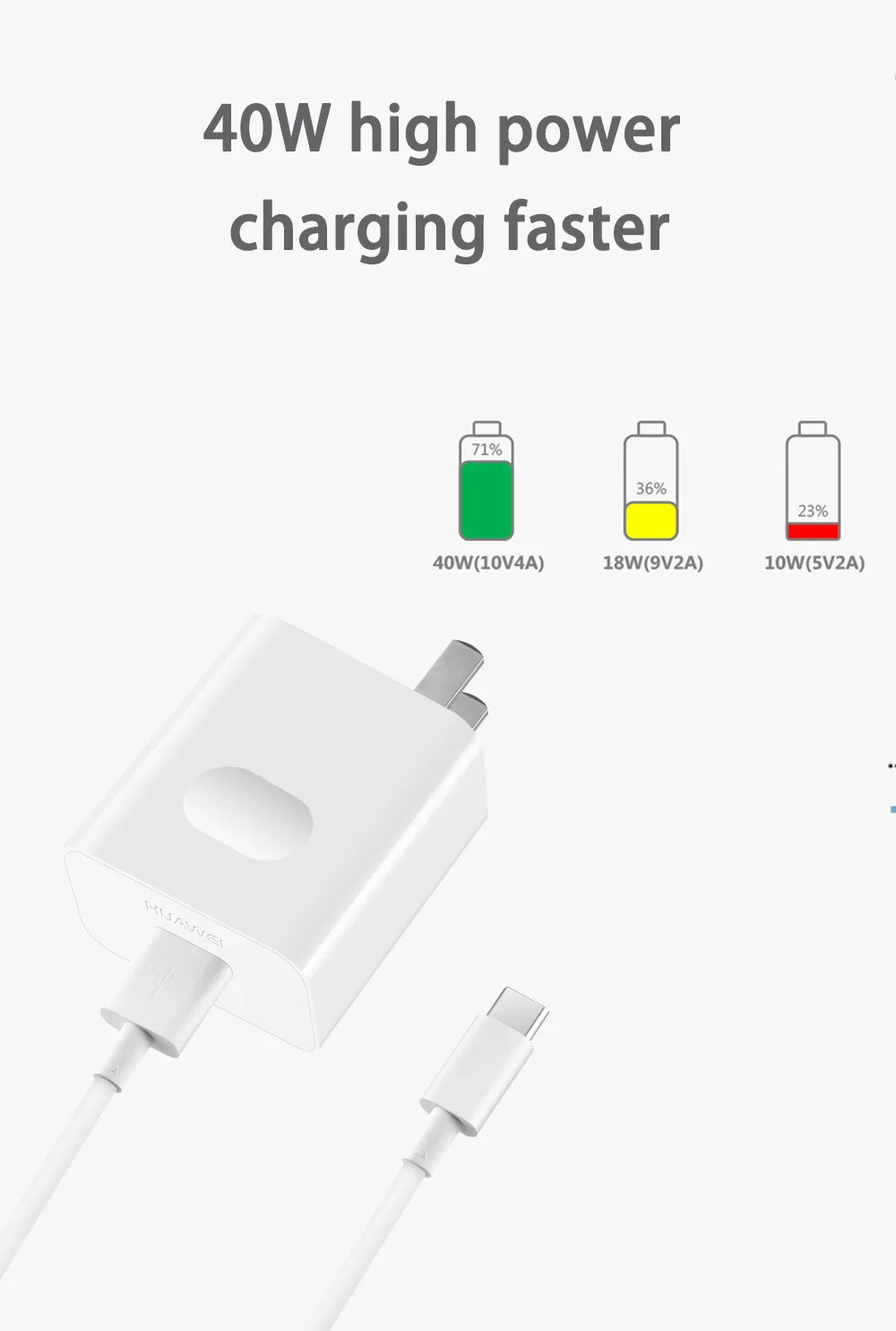 Оригинальное быстрое зарядное устройство huawei Supercharge Max 40W 10 V/4A 5 V/4A с кабелем 5A huawei P30 Nova 5 Pro mate 30 20 Pro honor Magic 2