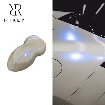 

30cmx100cm Bright Glossy Vinyl Film Pearl White Change Blue Car Wrapping Foil Stickers DIY Automobiles Motorcycle Decals