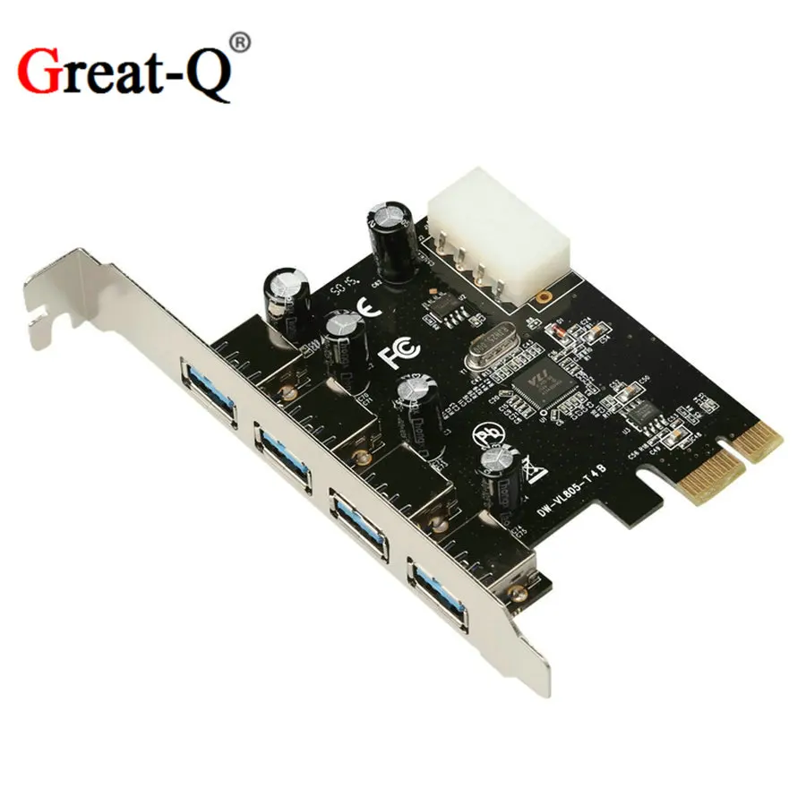 4 порта USB 3 0 PCIe Плата расширения PCI express адаптер концентратора с 4-контактным