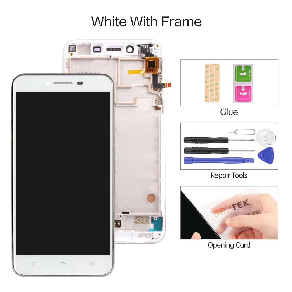 White with Frame 5," 1280x720 ips для lenovo K5 ЖК-дисплей сенсорный экран дигитайзер с рамкой для lenovo Vibe K5 A6020A40 A6020 A40 - Цвет: White with Frame