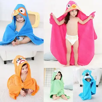 

Pudcoco Adorable Baby Kids Boy Girl Animal Cartoon Soft Cotton Bathrobe Bath Hooded Quick-dry Towel Sleepwear 90x90cm