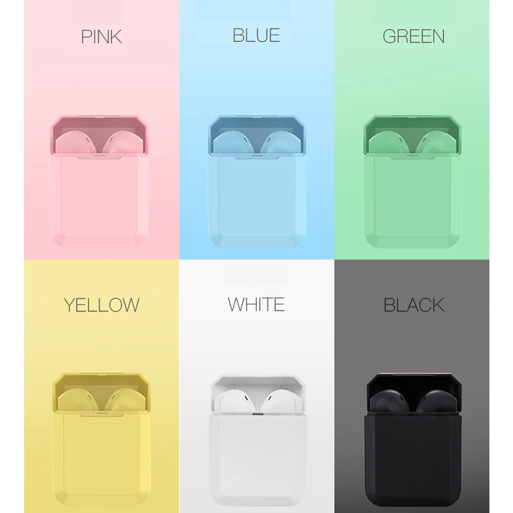 i12 TWS Macaron Wireless Earphones Bluetooth 5 0 Headphone Headset Pop up Earbuds Earpiece for xiaomi huawei phone charging box