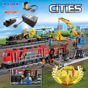 

Train 60098 02009 Building Block bricks Train Rail way Engineering Vehicle toys birthday Gift