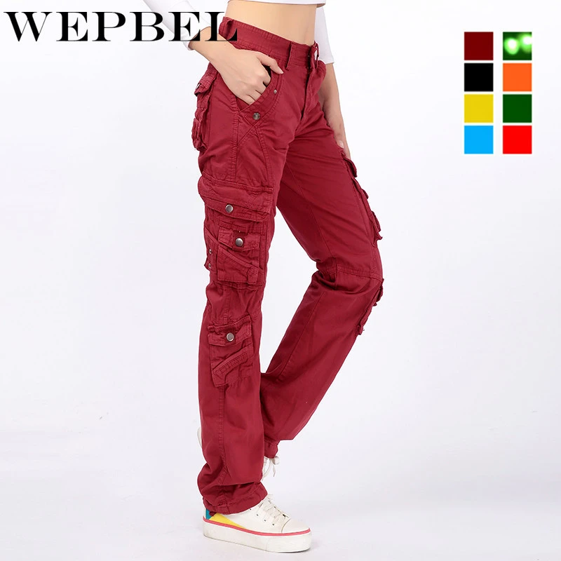 ladies cotton cargo trousers