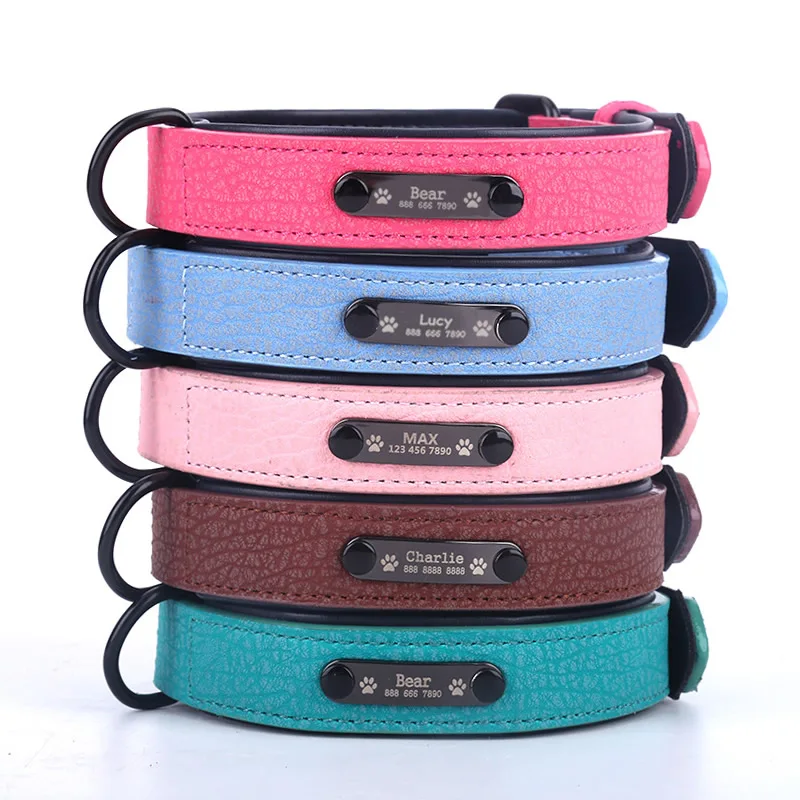 

Dog Collar Lead Leash Leather Custom Dogs Belt Suitable For German Shepherd Pitbull Beagle Pes Bull Terrier Greyhound All Perros