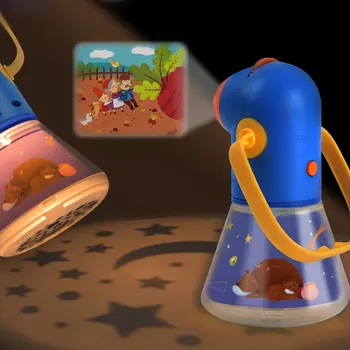 

Portable Projector light Torch Toys Tales Story Book Set Baby mini Theater Developmental Games Lantern Starry Sky sleep lamp