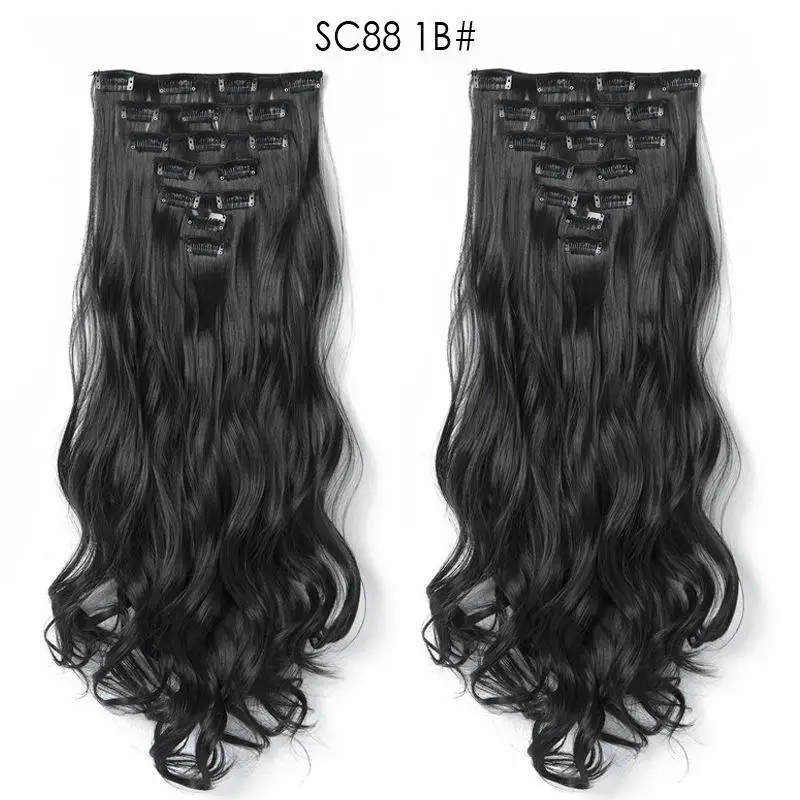 Жук MERISI HAIR 22 синтетические волосы с глубокой волной, термостойкий светильник, коричневый, серый, блондин, женский набор для наращивания волос на заколках, волосы с эффектом омбре - Цвет: Жук
