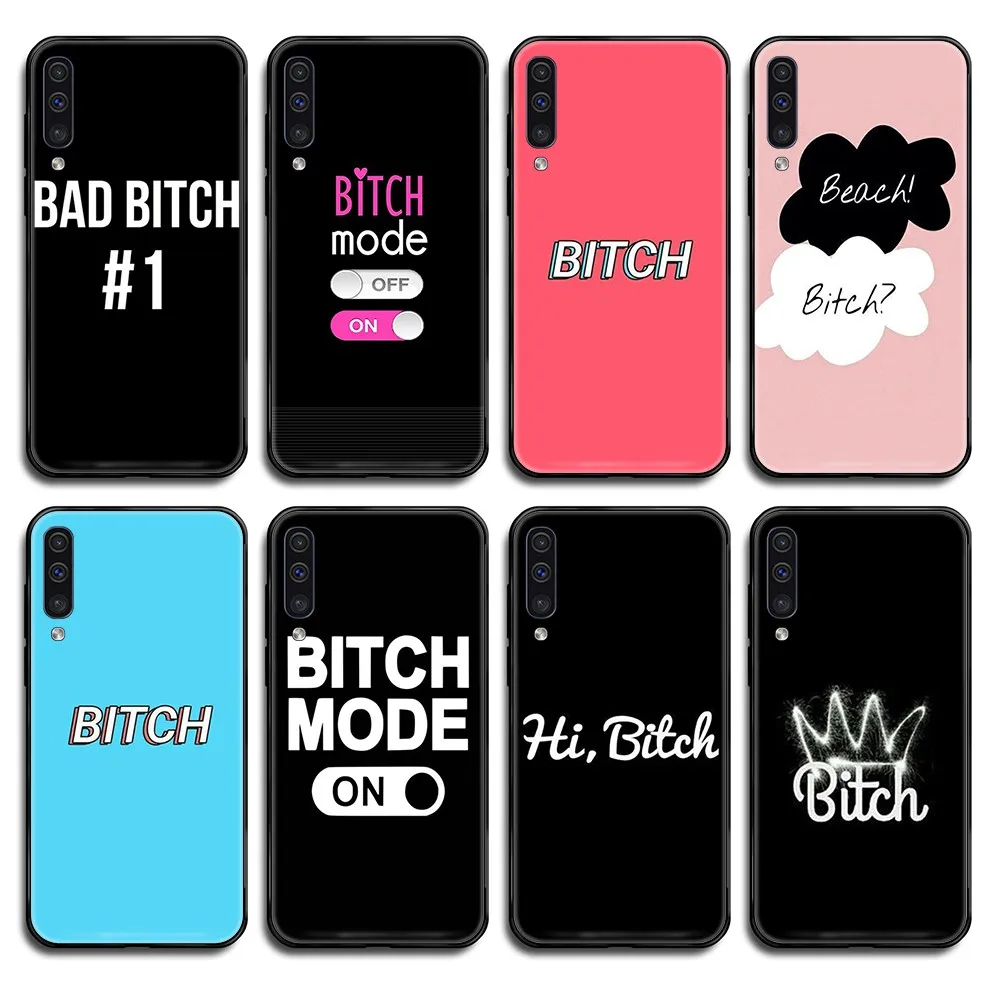 Hi bitch mode bad trend роскошный чехол Etui черный для телефона Samsung Galaxy A C Note 3 4 5 6 7 8 10 20 40 50 70 E