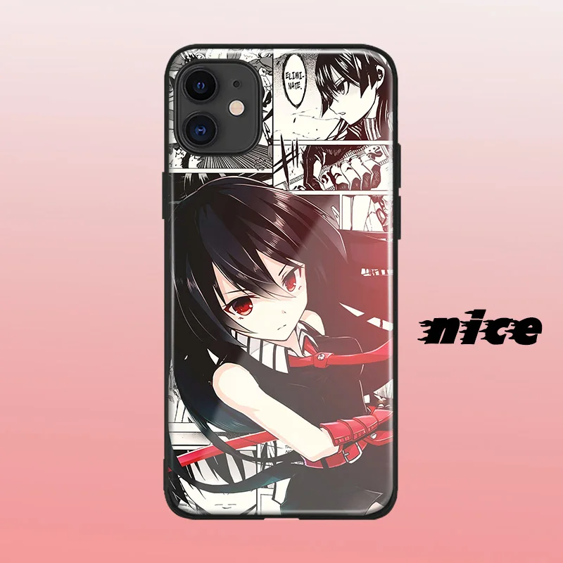 Akame Ga Kill аниме стекло Мягкий силиконовый чехол для телефона IPhone SE 6s 7 8 Plus X XR XS 11 12 Mini