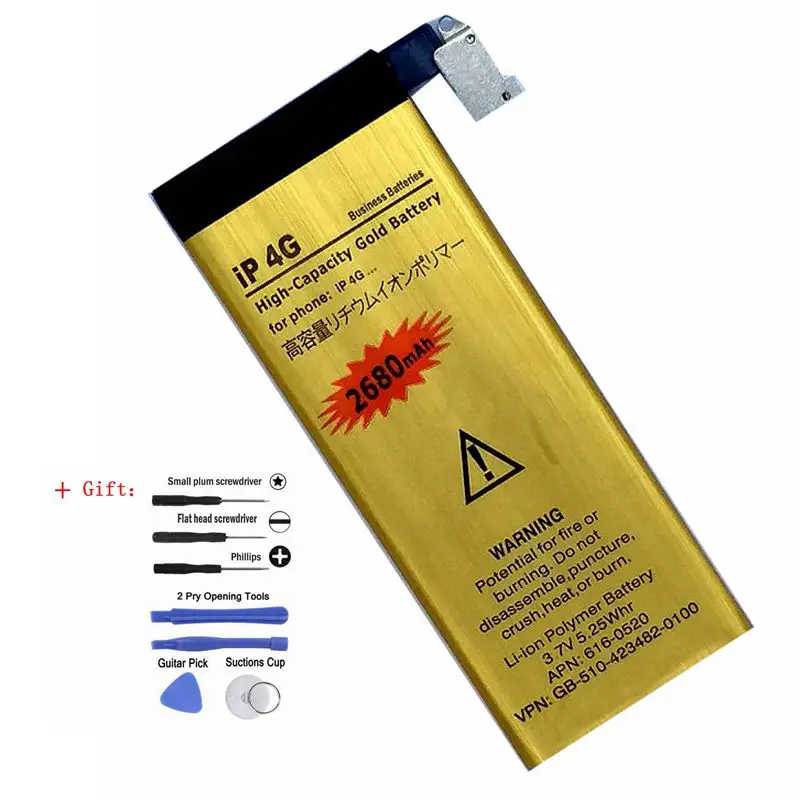

OHD New 0 cycle Replacment Battery for Apple iPhone 4 4g Internal Batteries Accumulator for Smart Phone with tools as gift